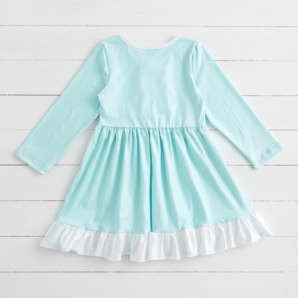 Baby Blue Twirl Dress, Milk Silk, girl, kids / $10 SALE