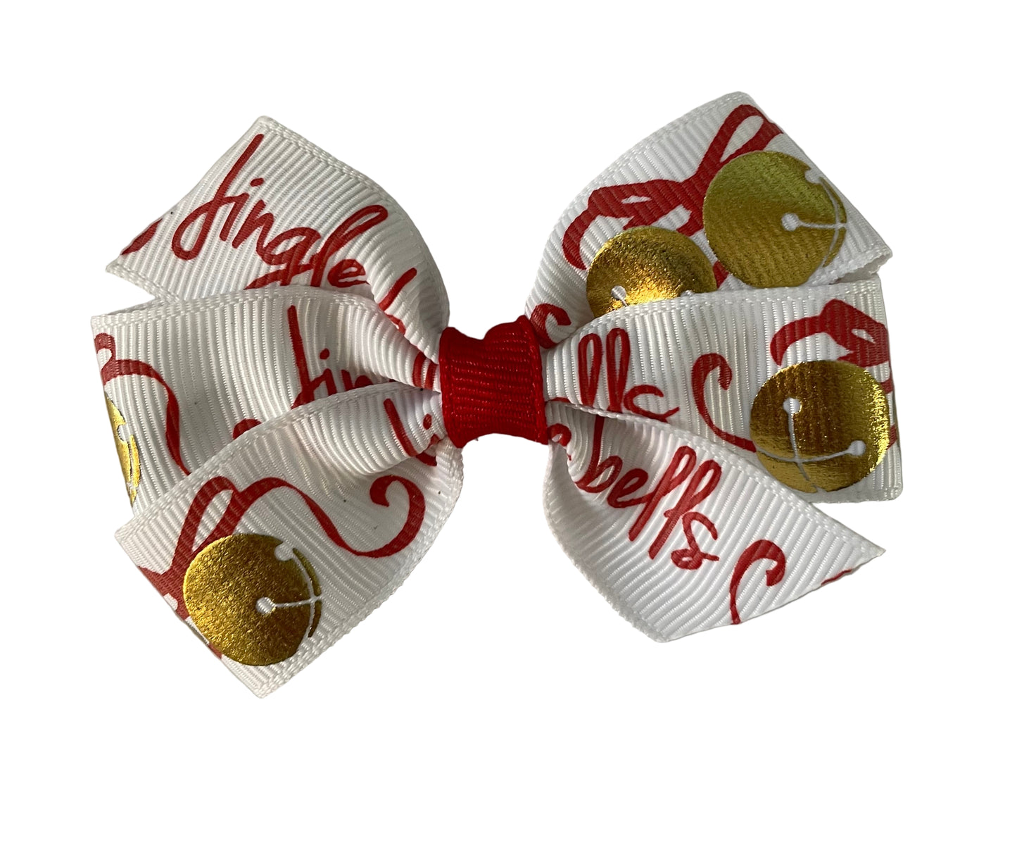 Jingle Bells Small Hair Bow, girl, holiday, Christmas