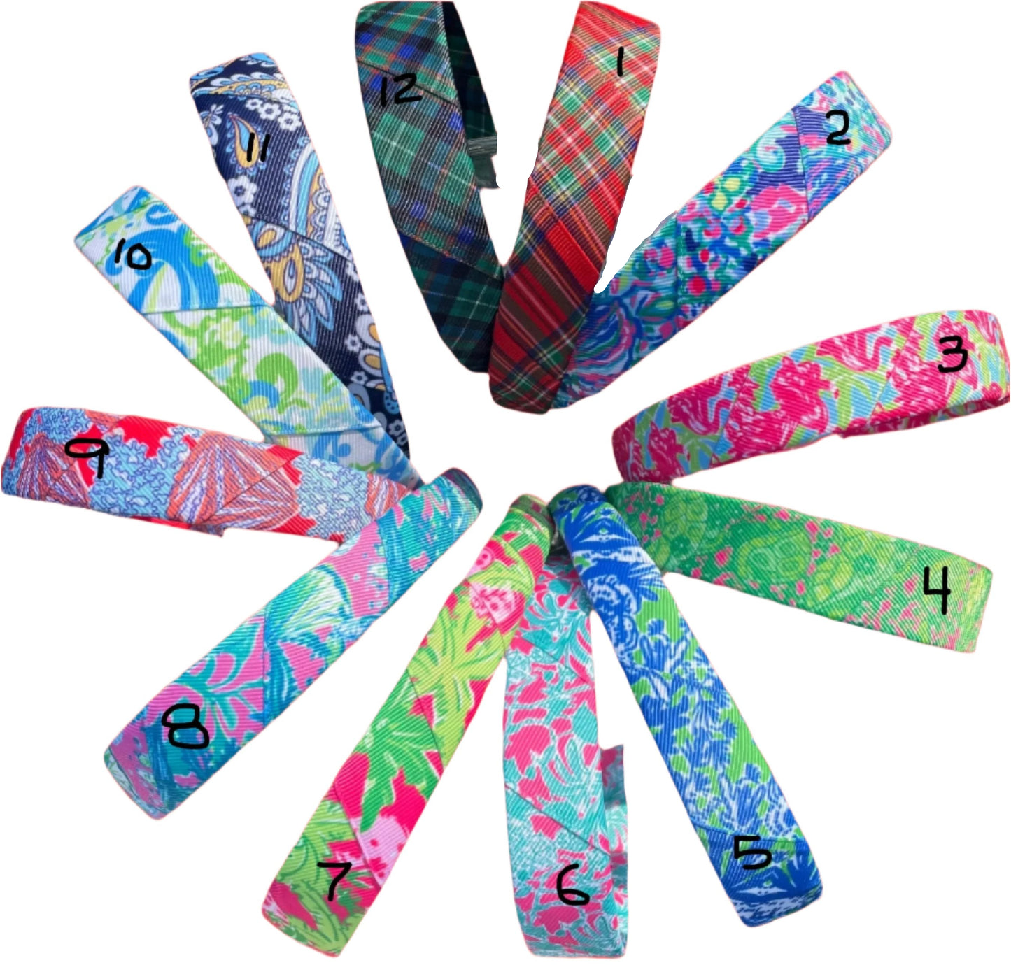 1" Palm Beach Print Headbands #3, Children, Adult