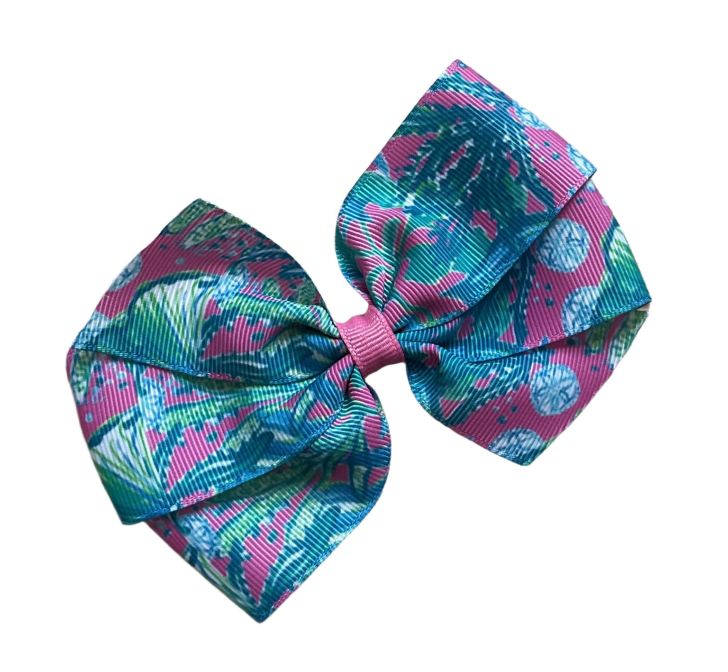 Sea Shells & Coral Preppy Hair Bow, Hip Nauti