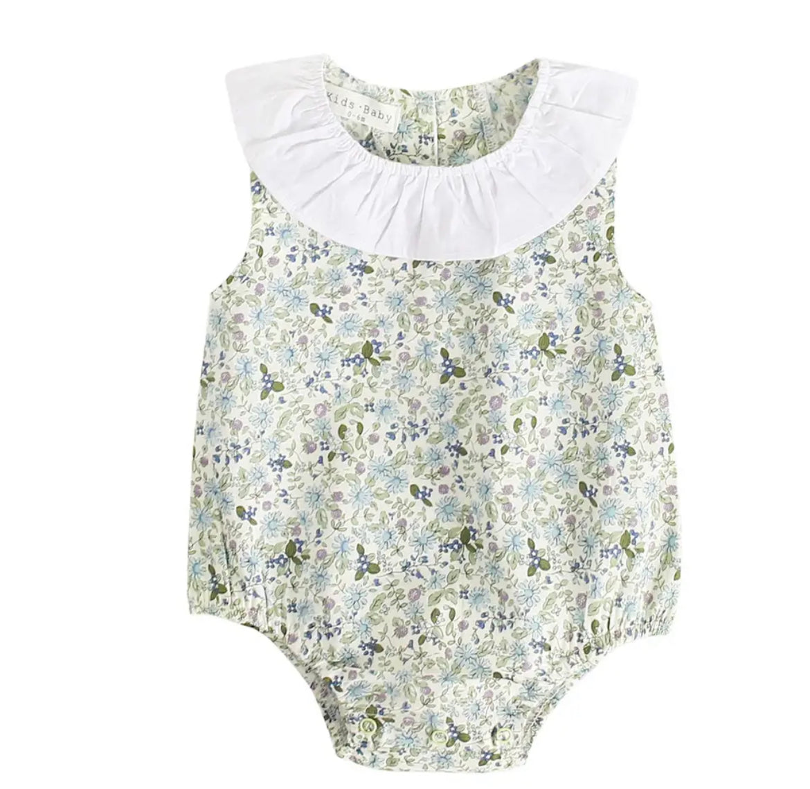 Floral Romper, Ruffle Collar, baby, girl, Infant - SALE