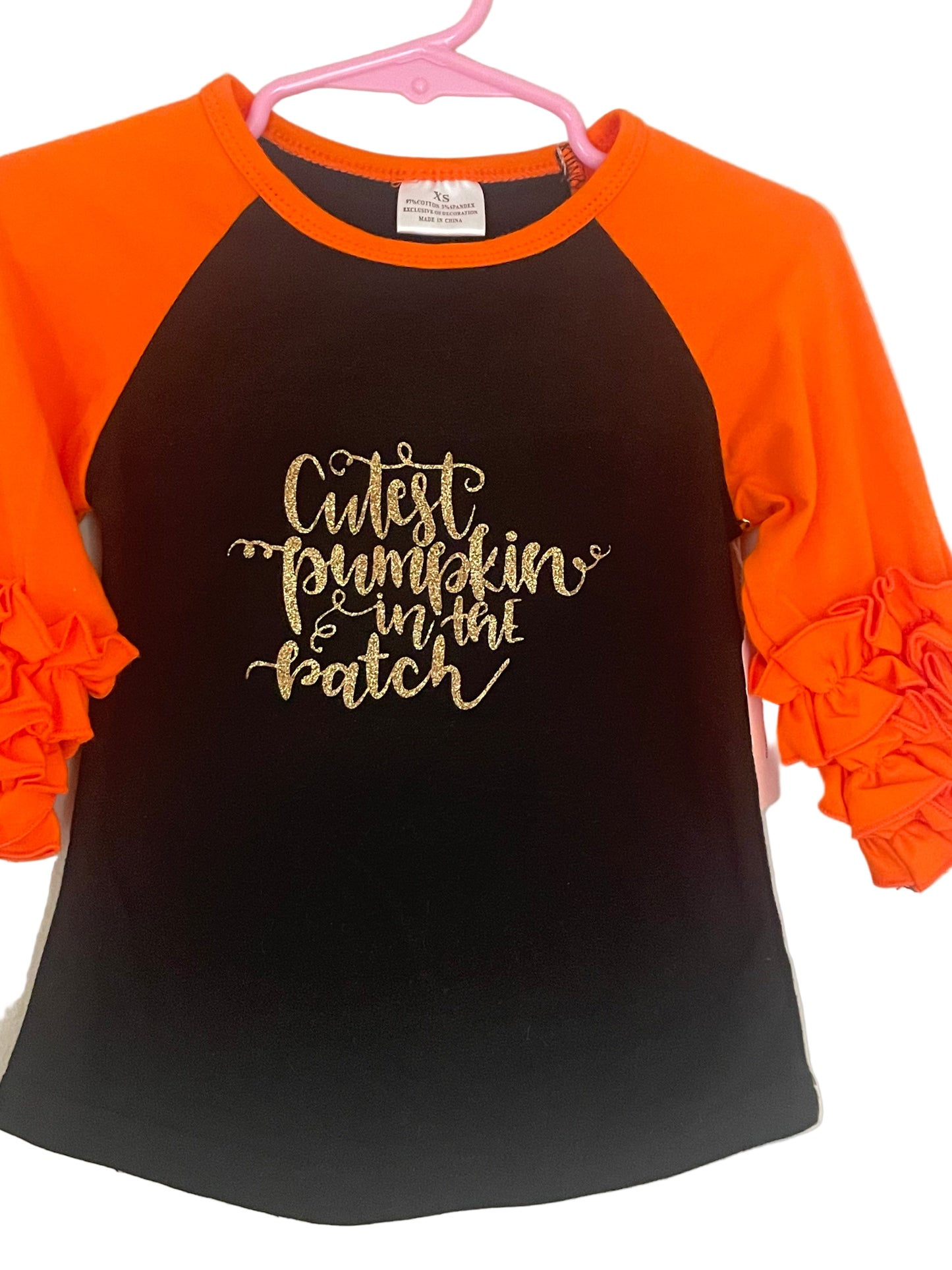Cutest Pumpkin in the Patch Ruffle Shirt, girl's, holiday, Fall