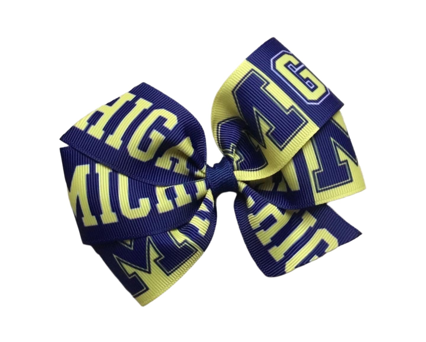 Collegiate Hair Bow, University, Michigan - Blue