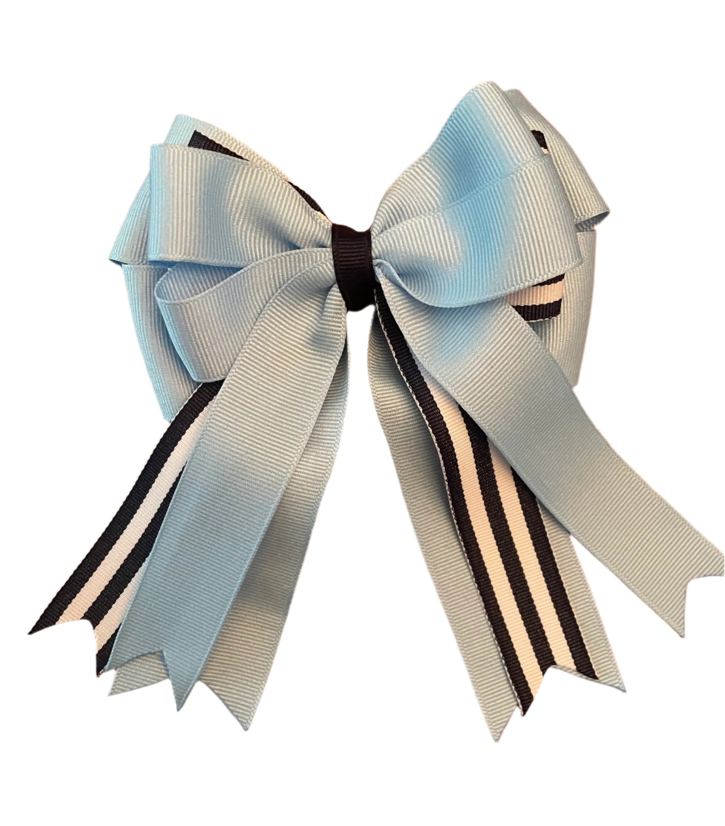 Equestrian Bow, Light Blue with Navy & White Stripes, Horse
