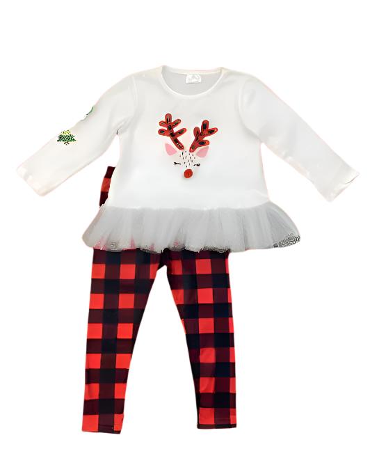 Sparkly Reindeer Tulle Outfit, girls, kids, holiday, set
