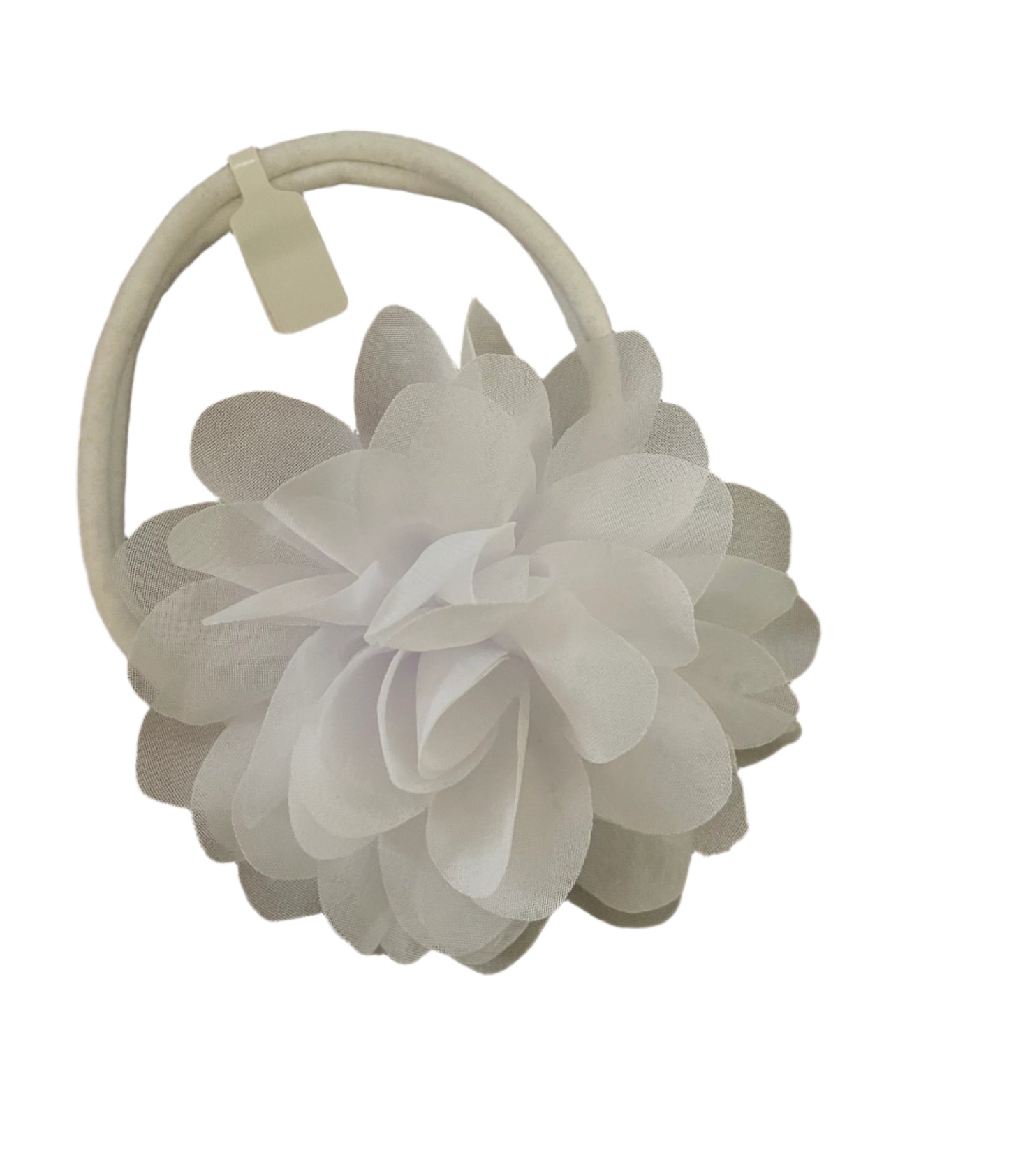 White Flower Nylon Headband, baby, toddler, child