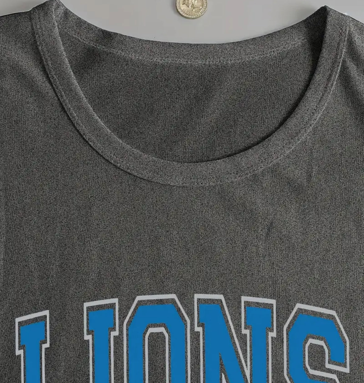 Detroit Lion's Gray Long Sleeve Shirt, football, Adult