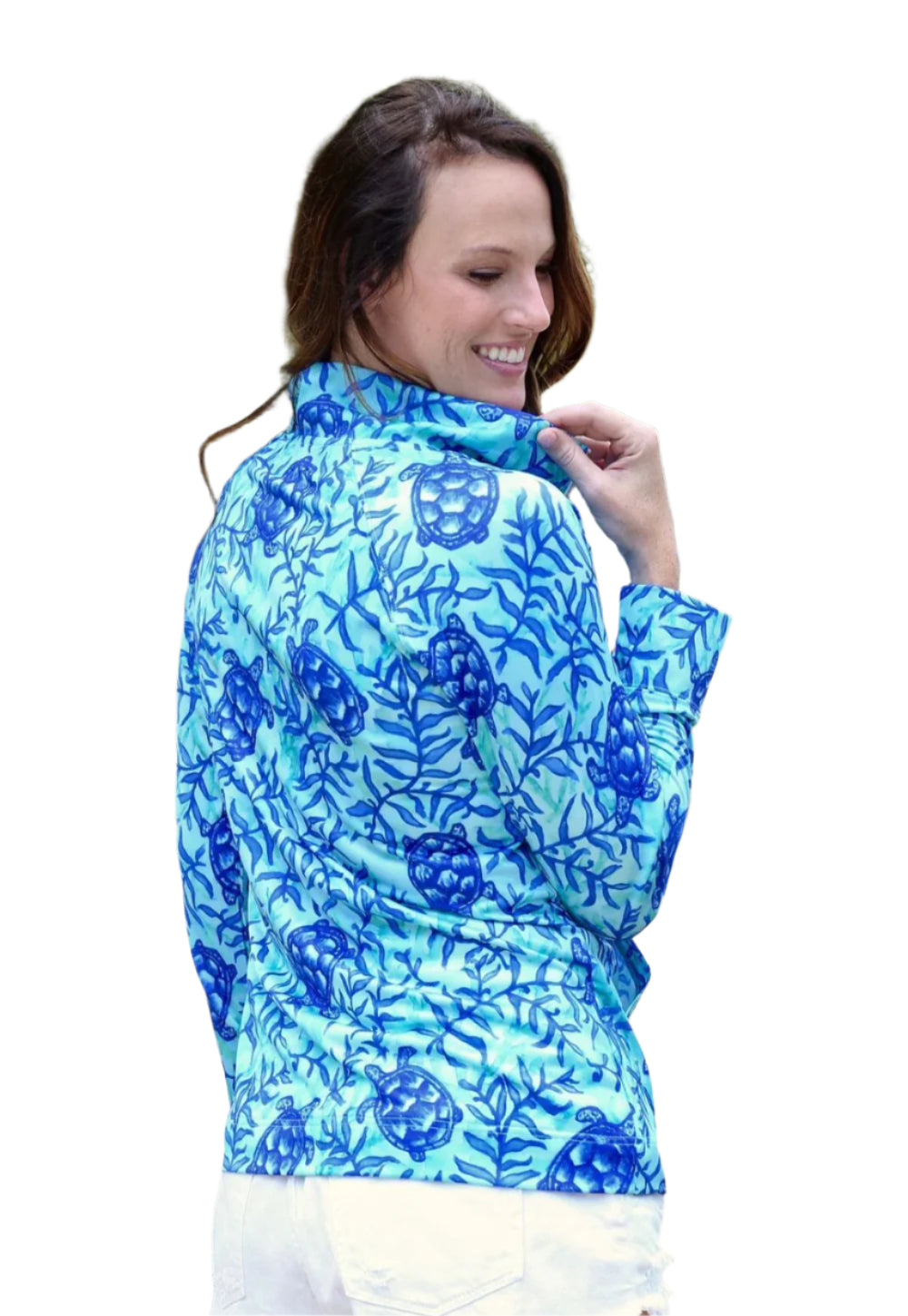 Adult Women's Turtle Cover 1/2 Zip Pullover, Knot Responsible, gift, juniors, ladies