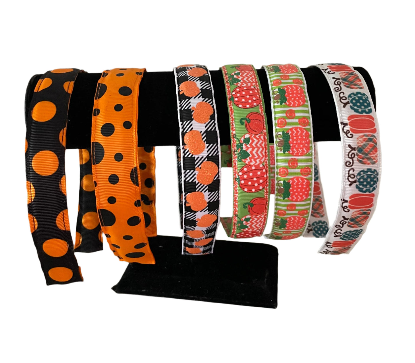 Fall Print Headbands, kids, adult, pumpkin, dots, Halloween