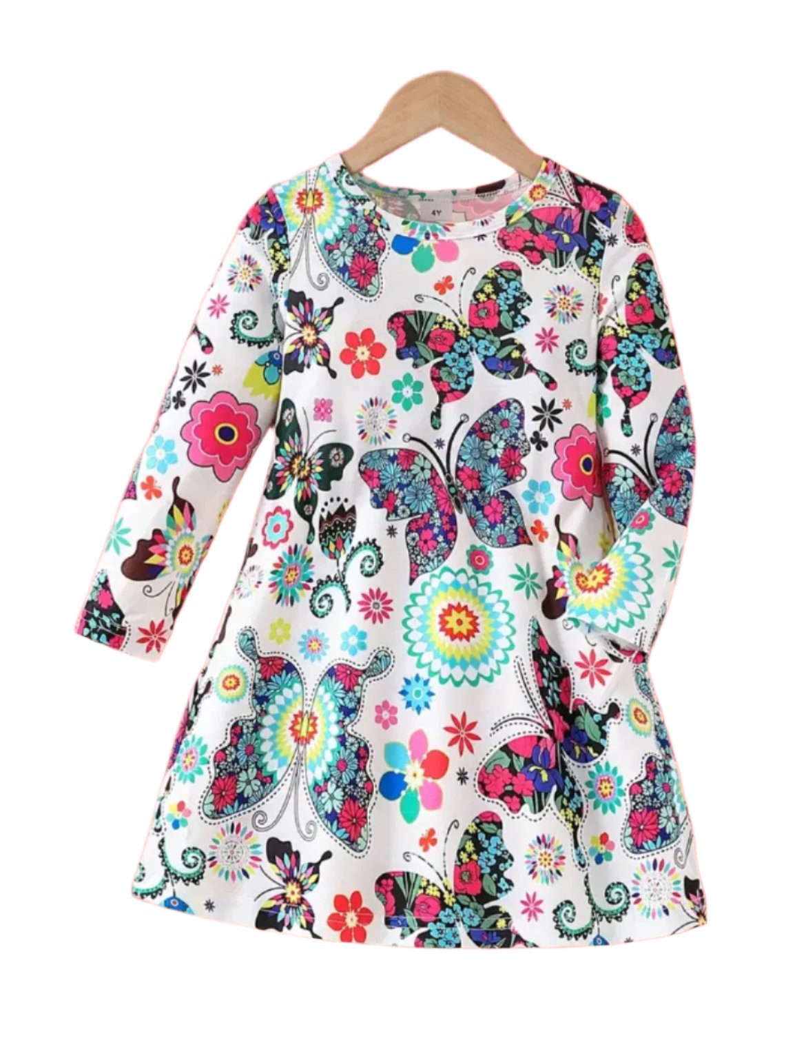Butterfly & Flowers Twirl Dress, girl, kids, clothing / SALE