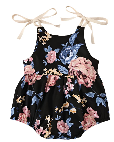 Navy Floral Romper, Infant, baby, girl, gift
