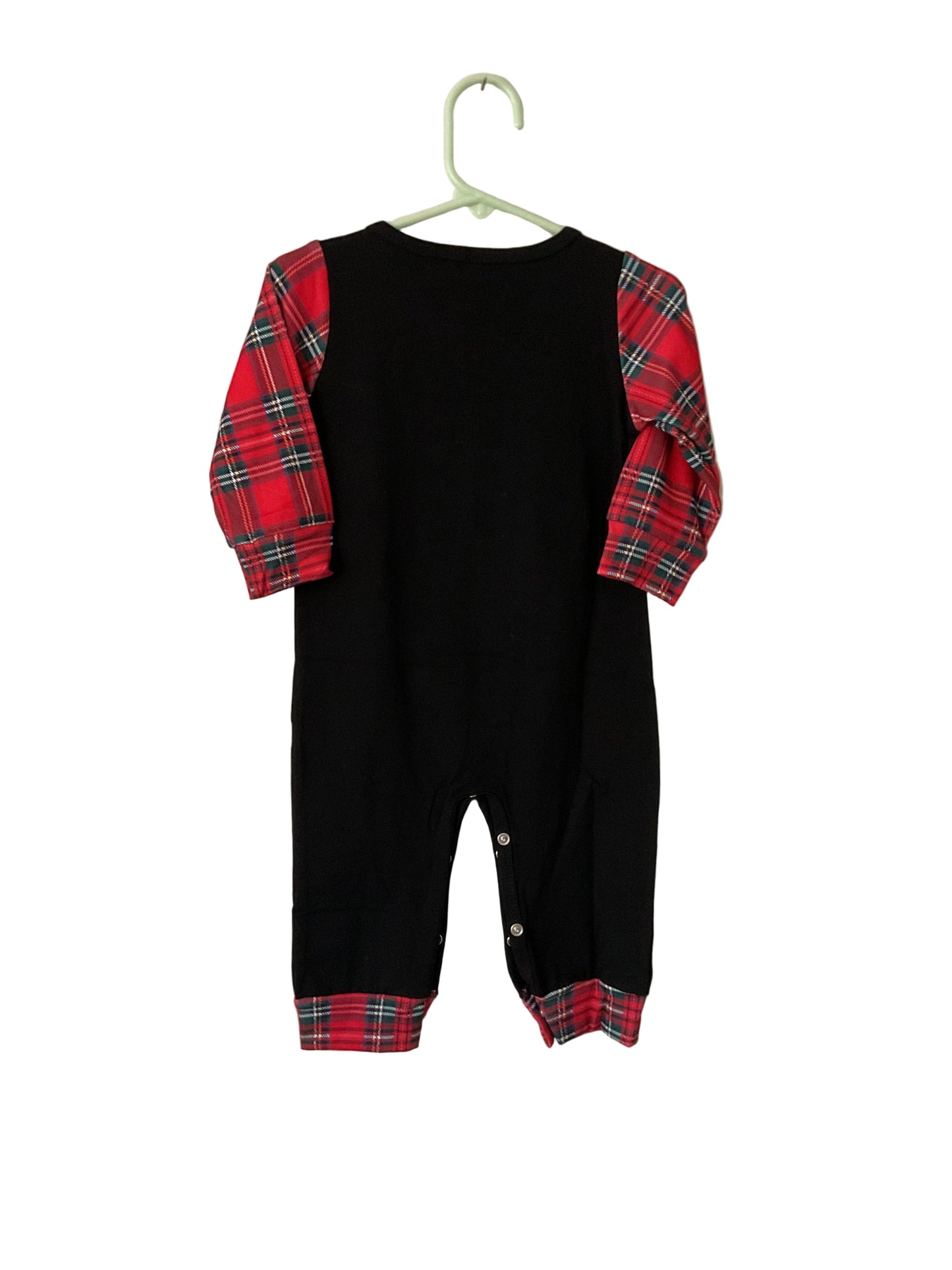 Buffalo Plaid Santa Romper, Baby, Infant, Winter, holiday