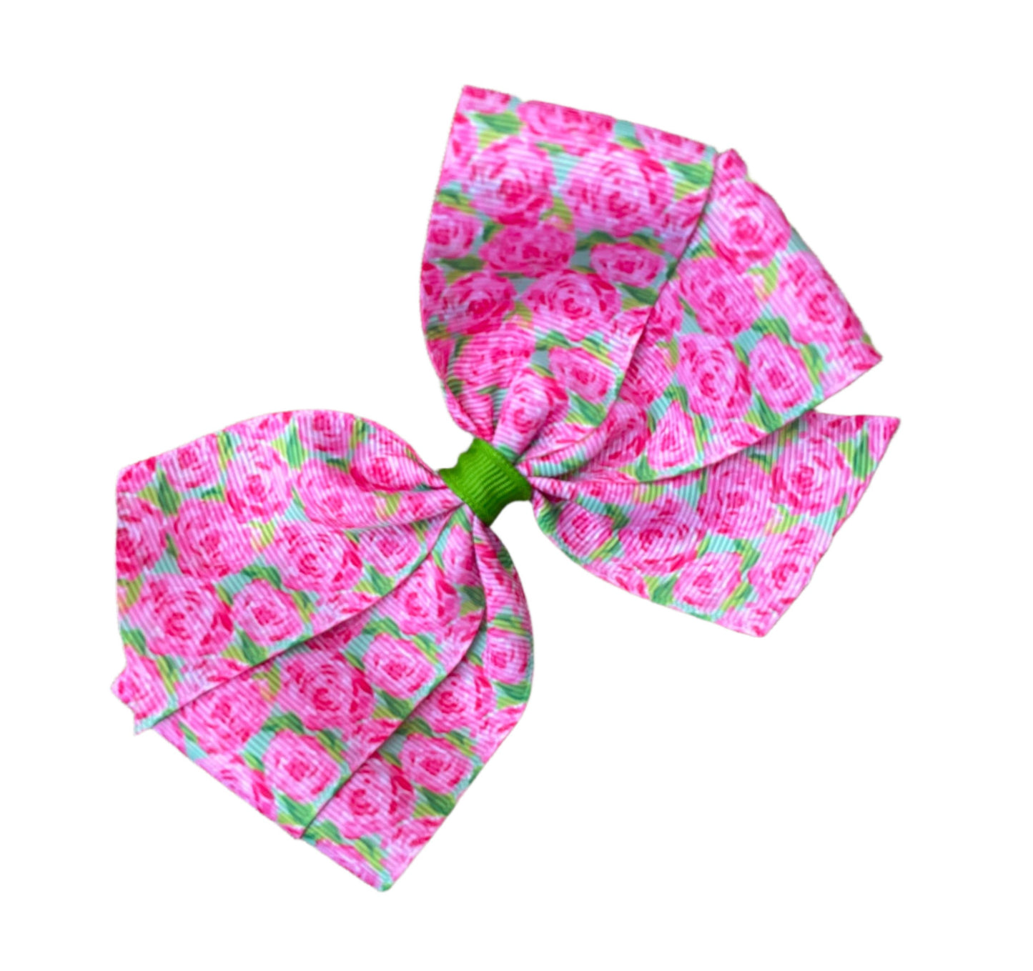 Field of Roses Hair Bow, girl, clip, preppy, flowers, Impressions