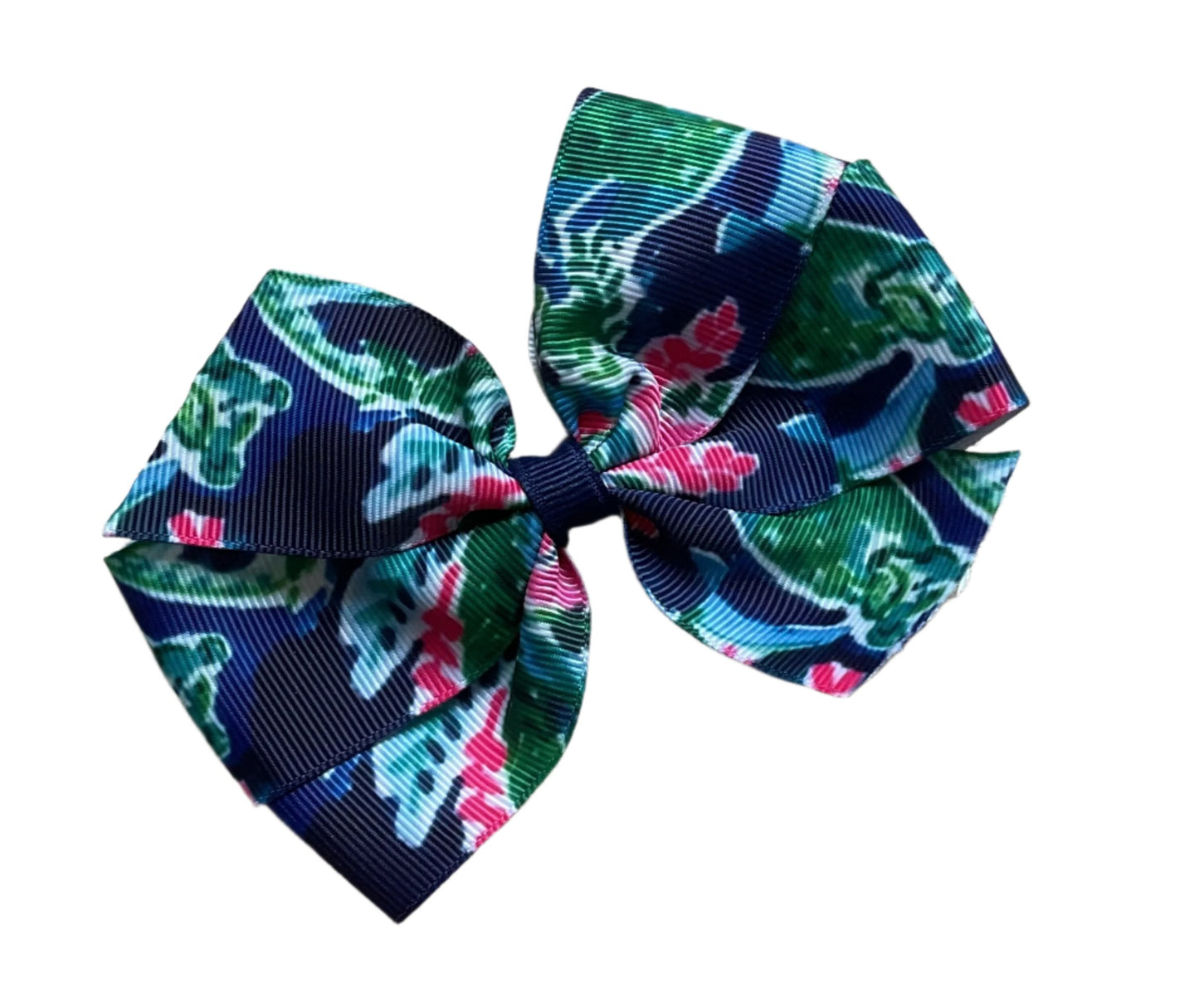 Tropical Bear Print Hair Bow, Preppy, Inspired, resort, adult, kids