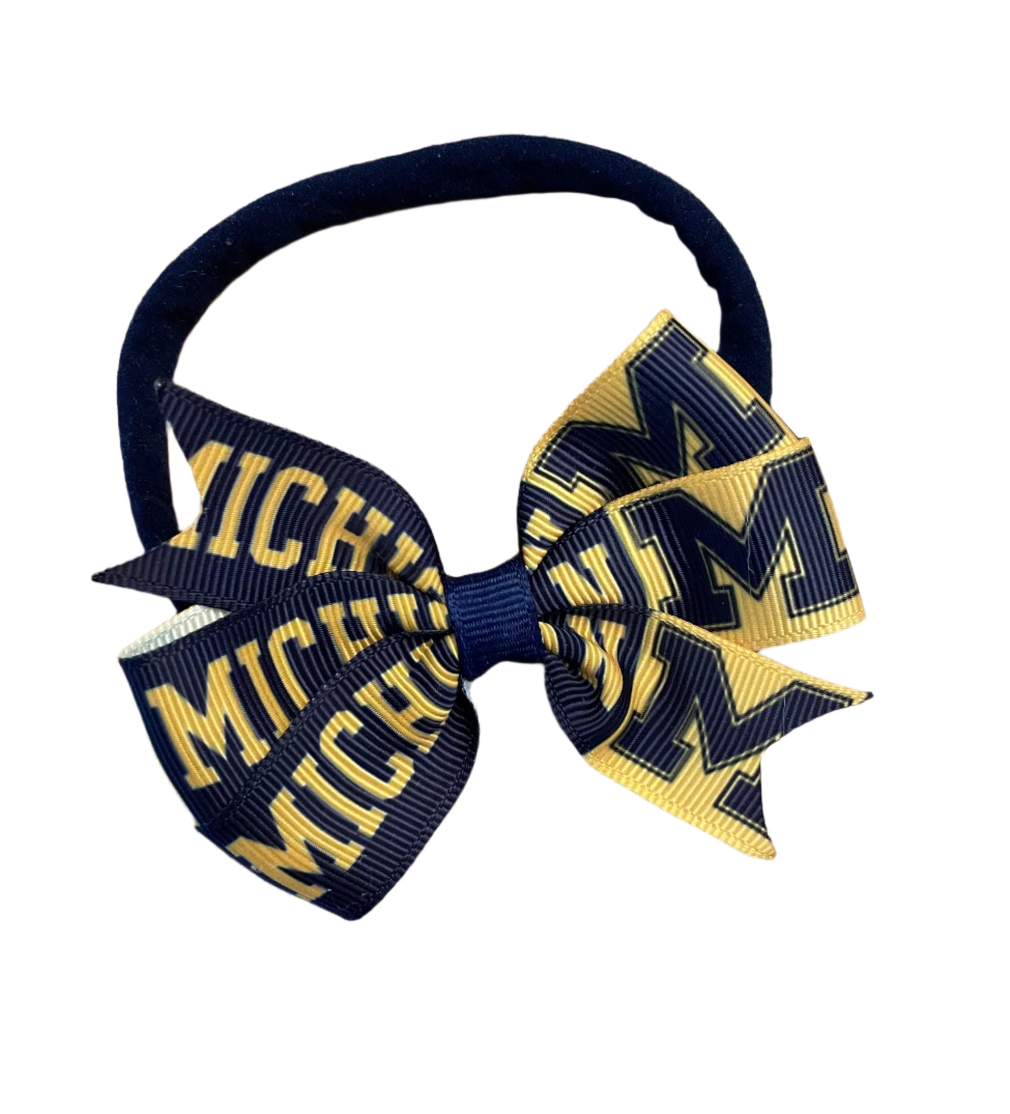 Michigan Nylon Headband with Bow, baby, toddler, child