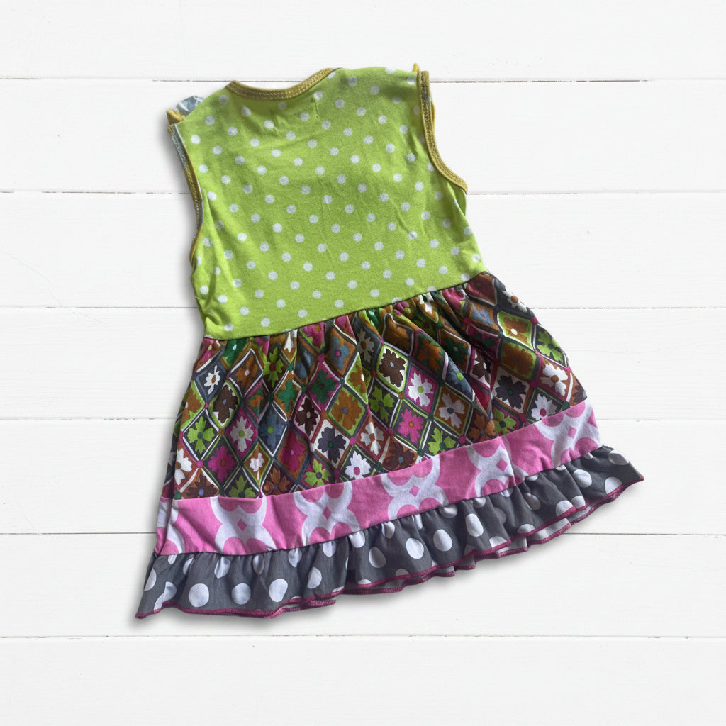 Geometric Ruffle Outfit, girl, clothing, kids, set, tunic, polka dots, toddler
