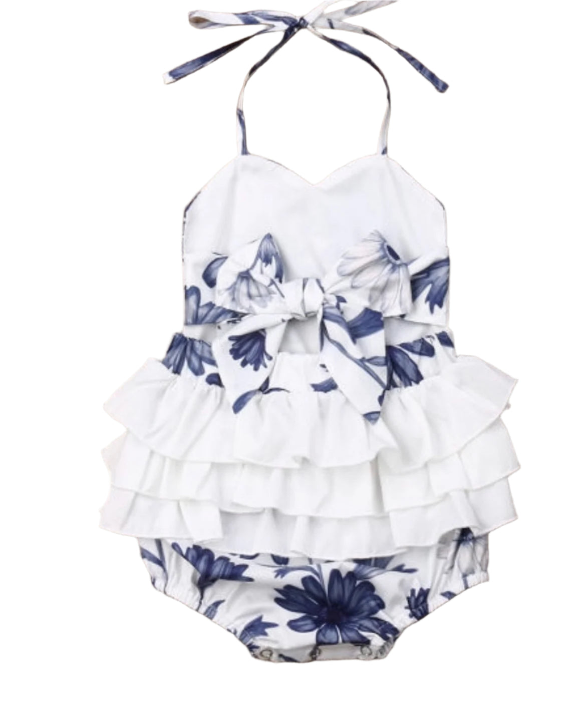 Blue Boutique Floral Ruffle Romper, girl, baby, toddler