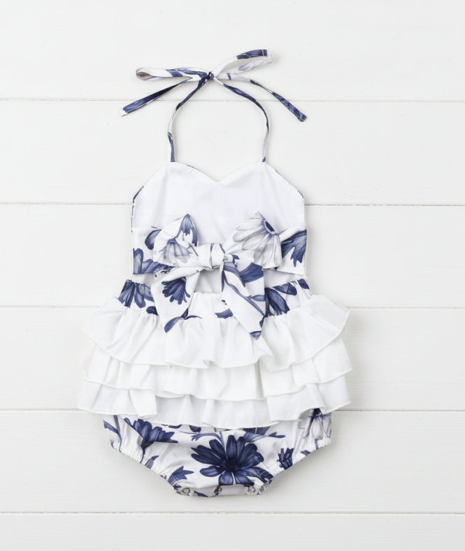 Blue Boutique Floral Ruffle Romper, girl, baby, toddler