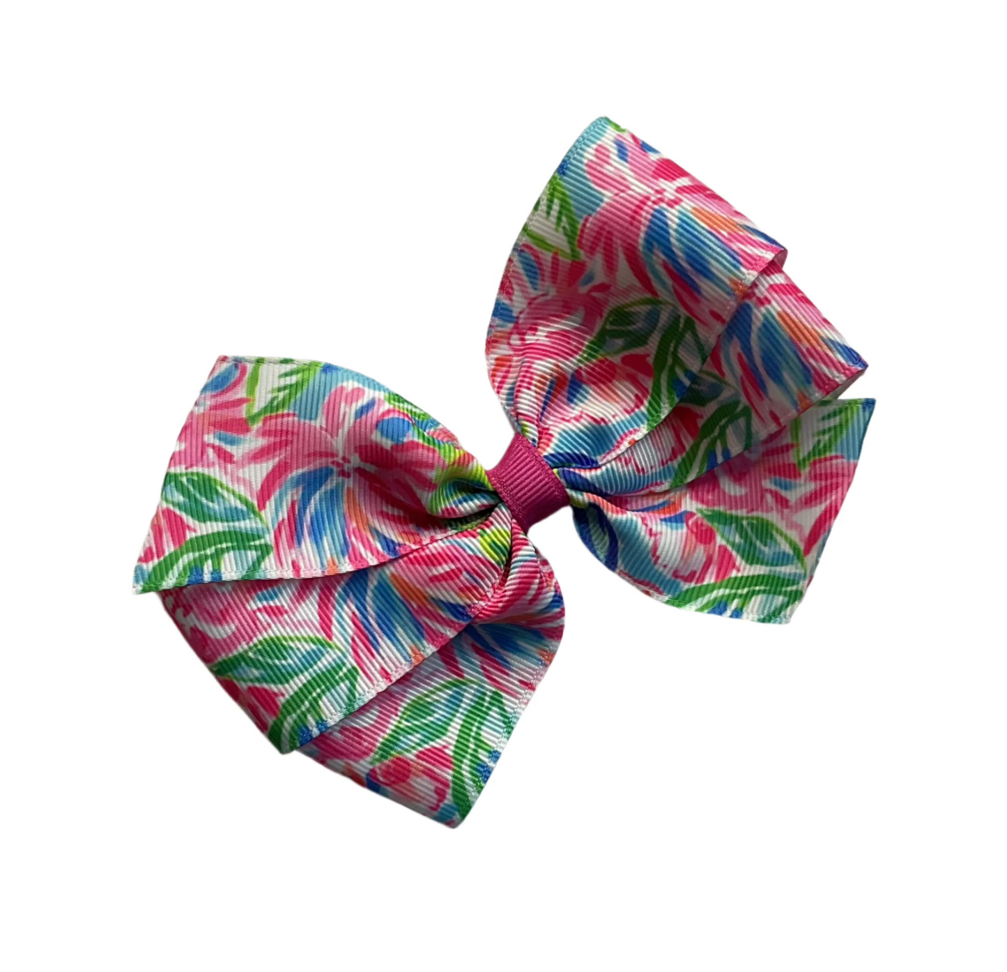 Colorful Blossom Preppy Hair Bow, girl, clip, totally