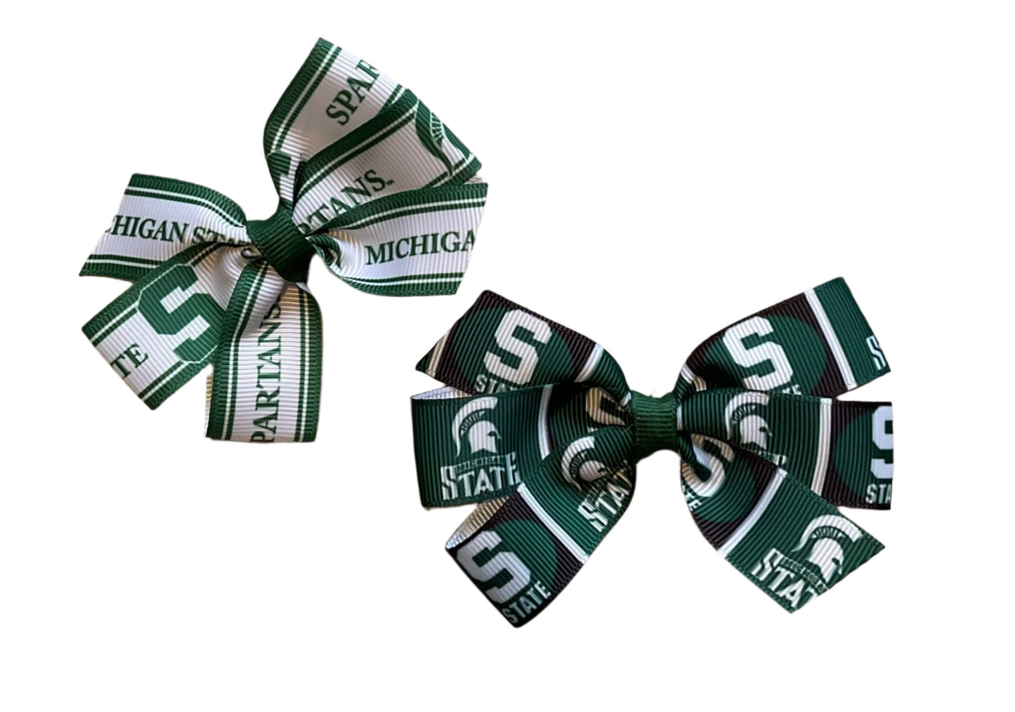 Collegiate Mini Hair Bow, University, Michigan State, Spartan