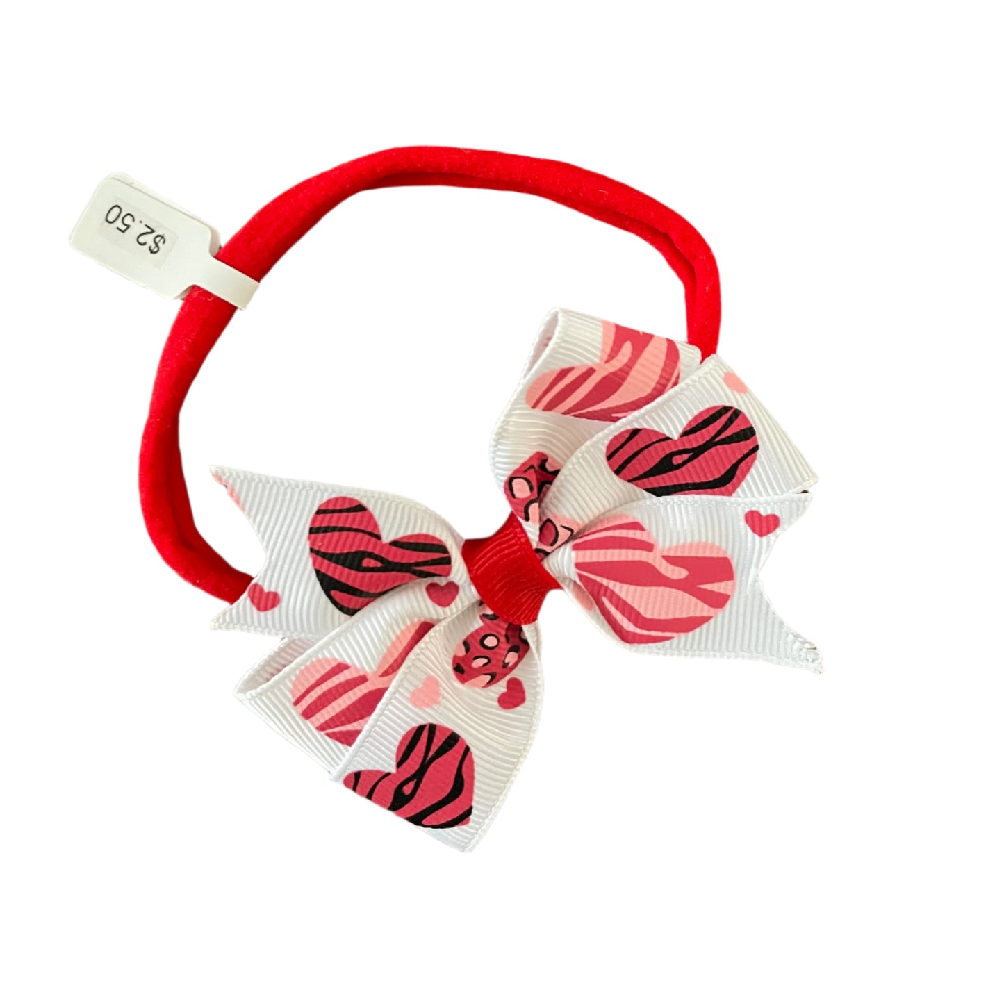 Heart Print Stretch Headband, Valentines, baby, toddler