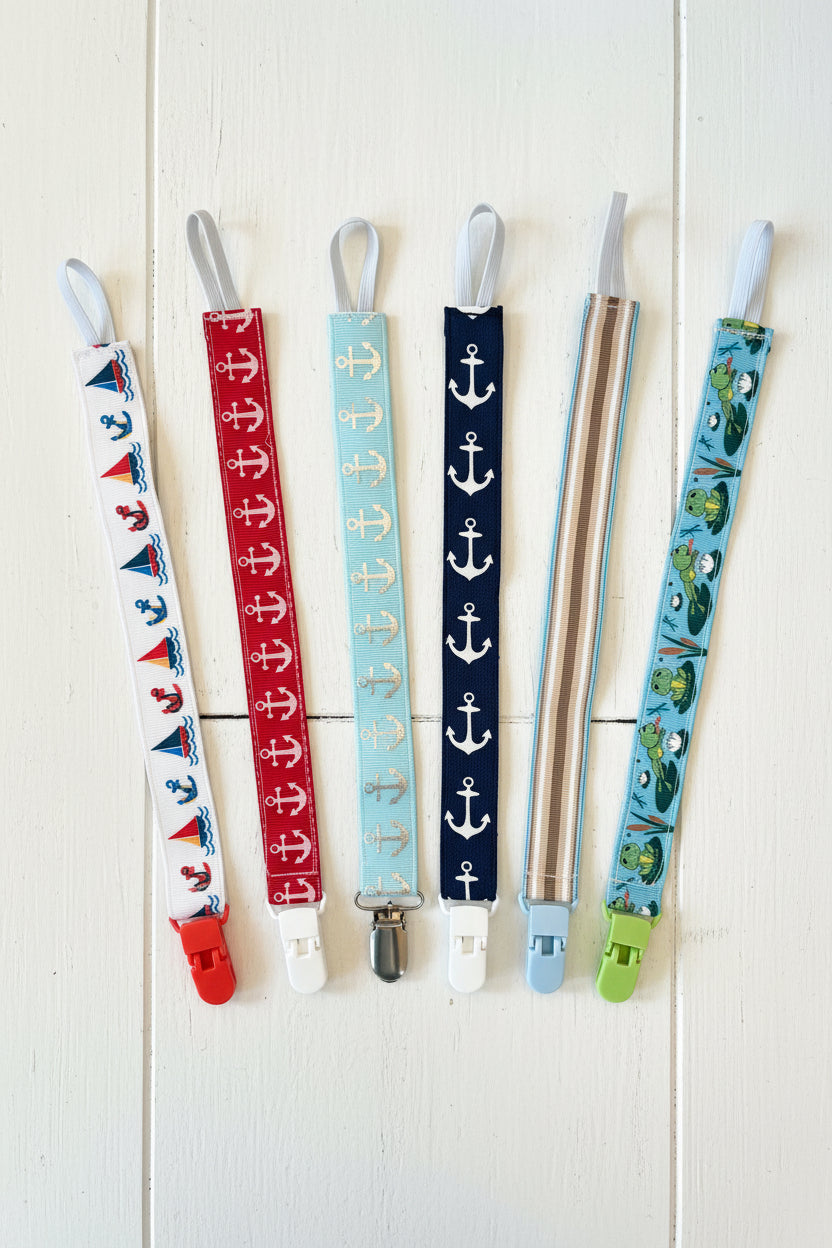 Beach Print Baby Pacifier Clip, binky, toddler, baby