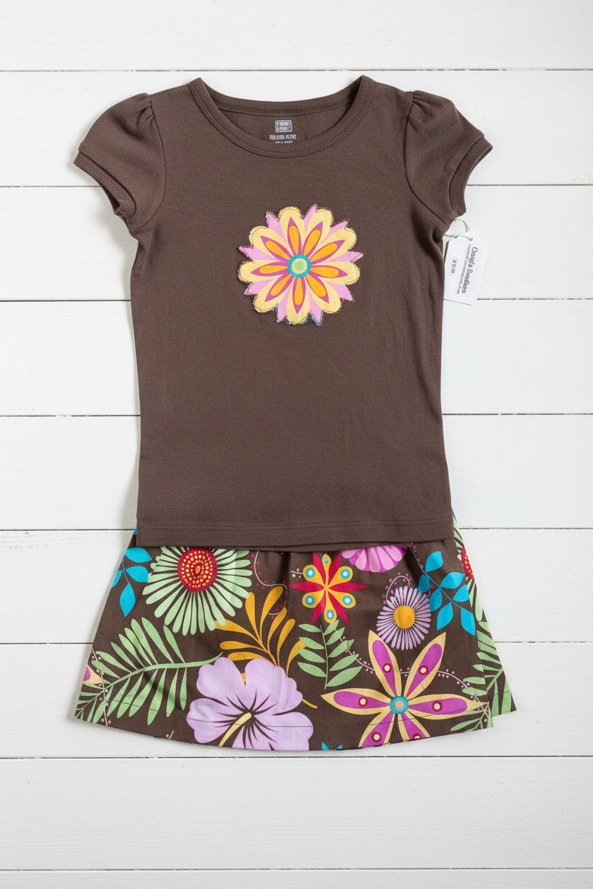 Tropical Flower Skirt Set, girl, toddler