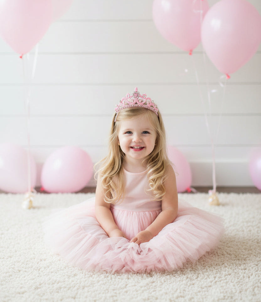 Glitter Rhinestone Crown on Stretch Headband, 4 Styles, Princess, birthday, girl, baby
