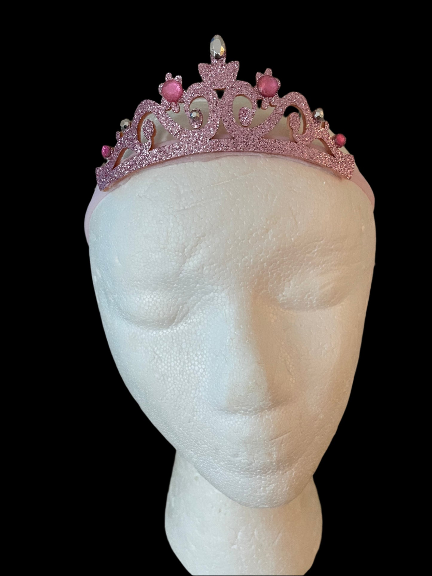 Glitter Princess Crown on Stretch Headband, birthday, girl, baby, pageant