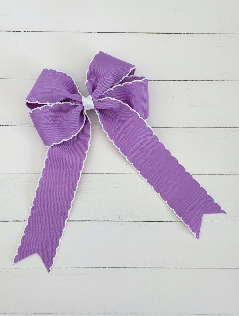 Light Puple Moonstitch Tail Bow, girl, kids, accessories, hair