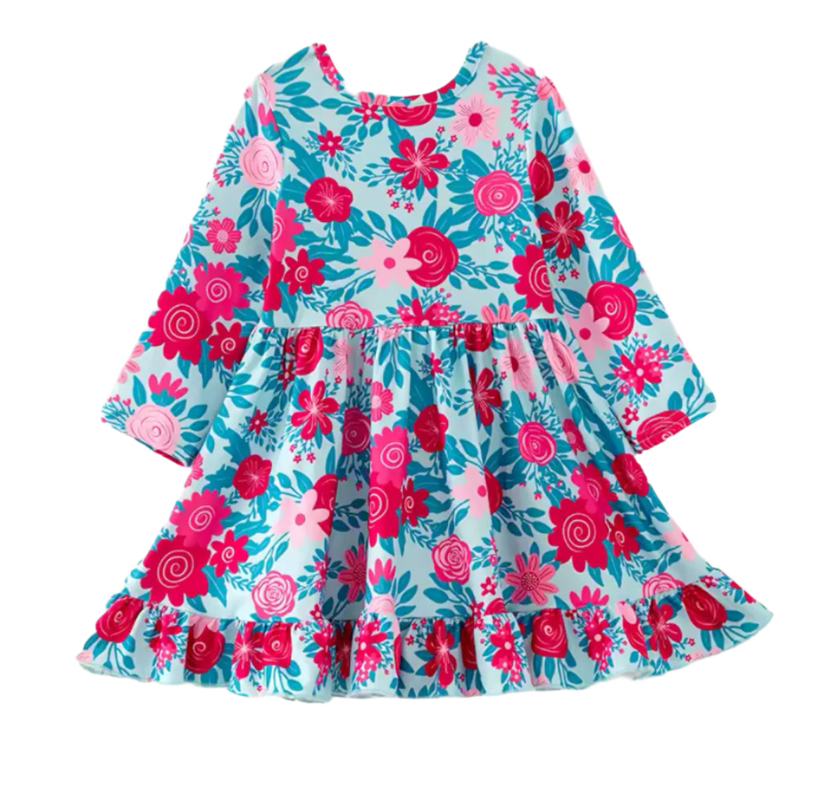 Bright Floral Twirl Dress, girl's, Milk Silk, kids, clothing