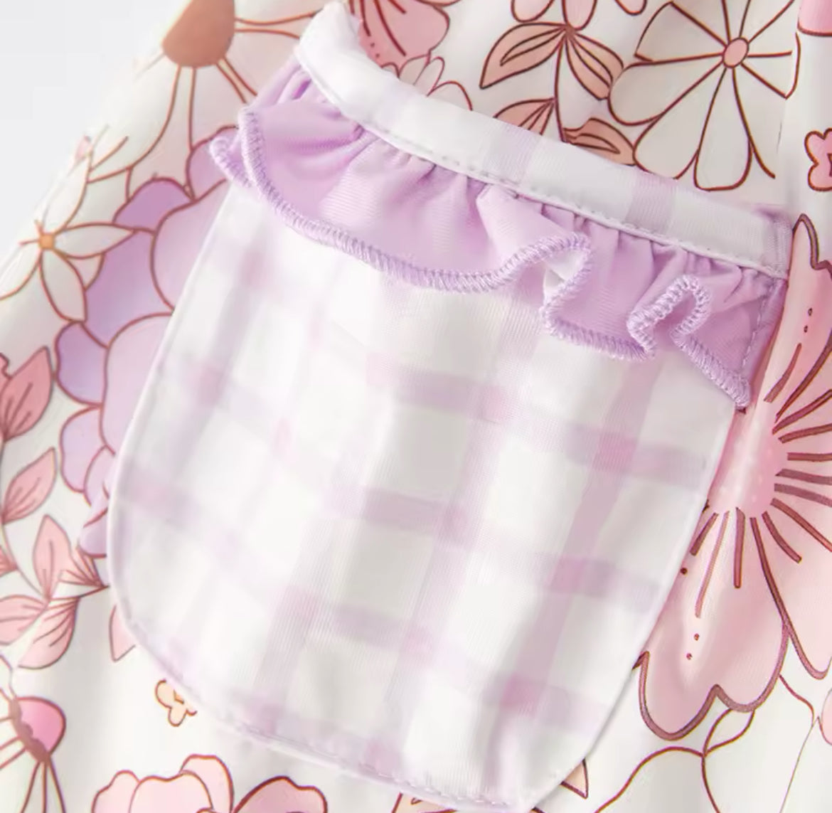 Purple & Pink Checks & Floral Dress, girl's, Milk Silk, kids, clothing, Mother's Day