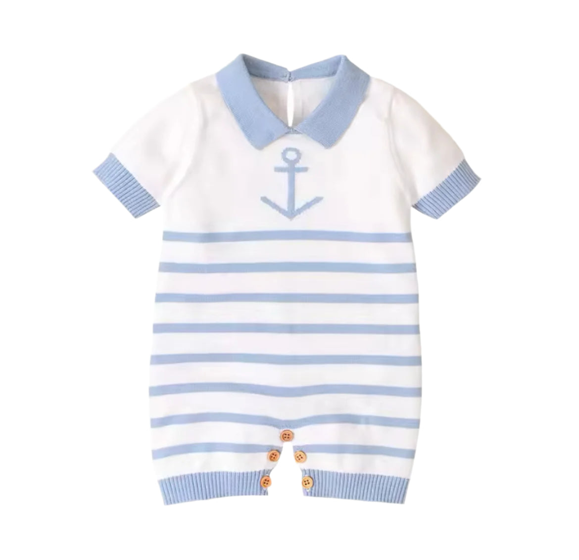 Striped Nautical Knit Romper, baby, boy, kids, striped