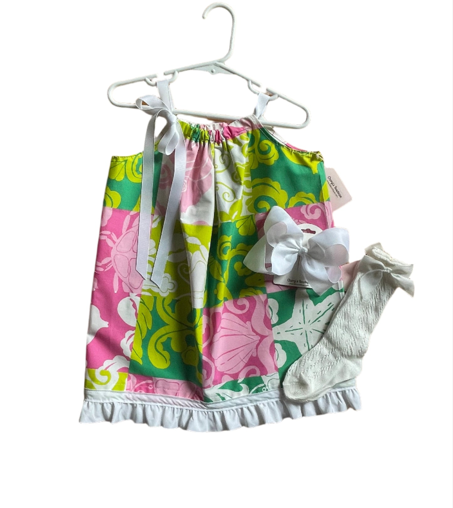 Resort Print Sundress w/ruffle, girl, kids, clothing, preppy, beach