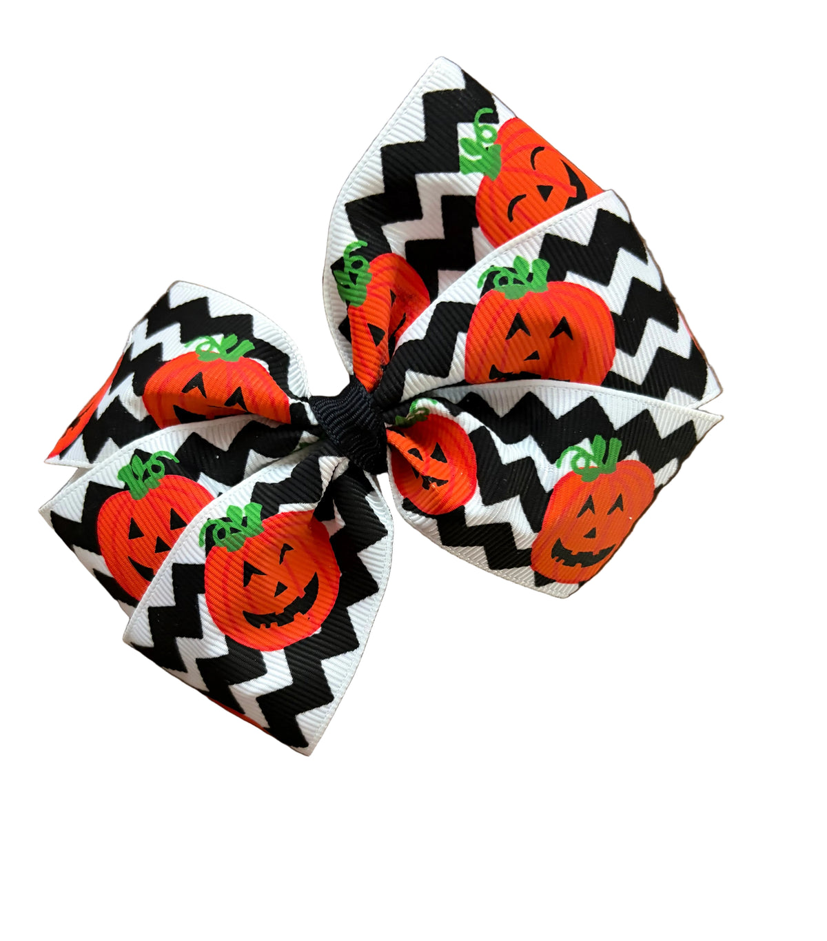 Chevron Pumpkin Hair Bow, Halloween, Orange, girl, teen, clip