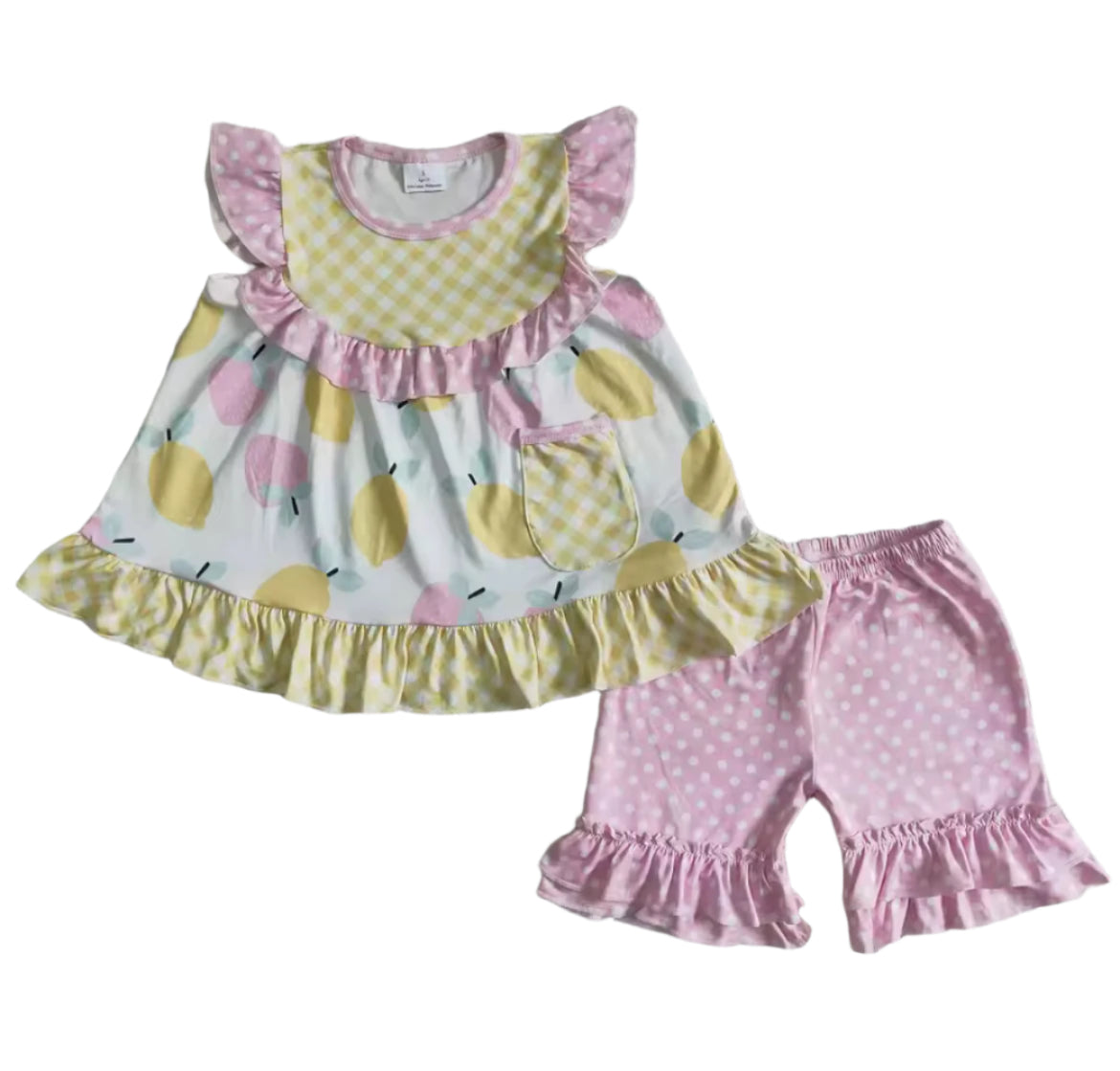 Strawberry Lemonade Boutique Short Set, girl, kids, clothing, outfit, toddler