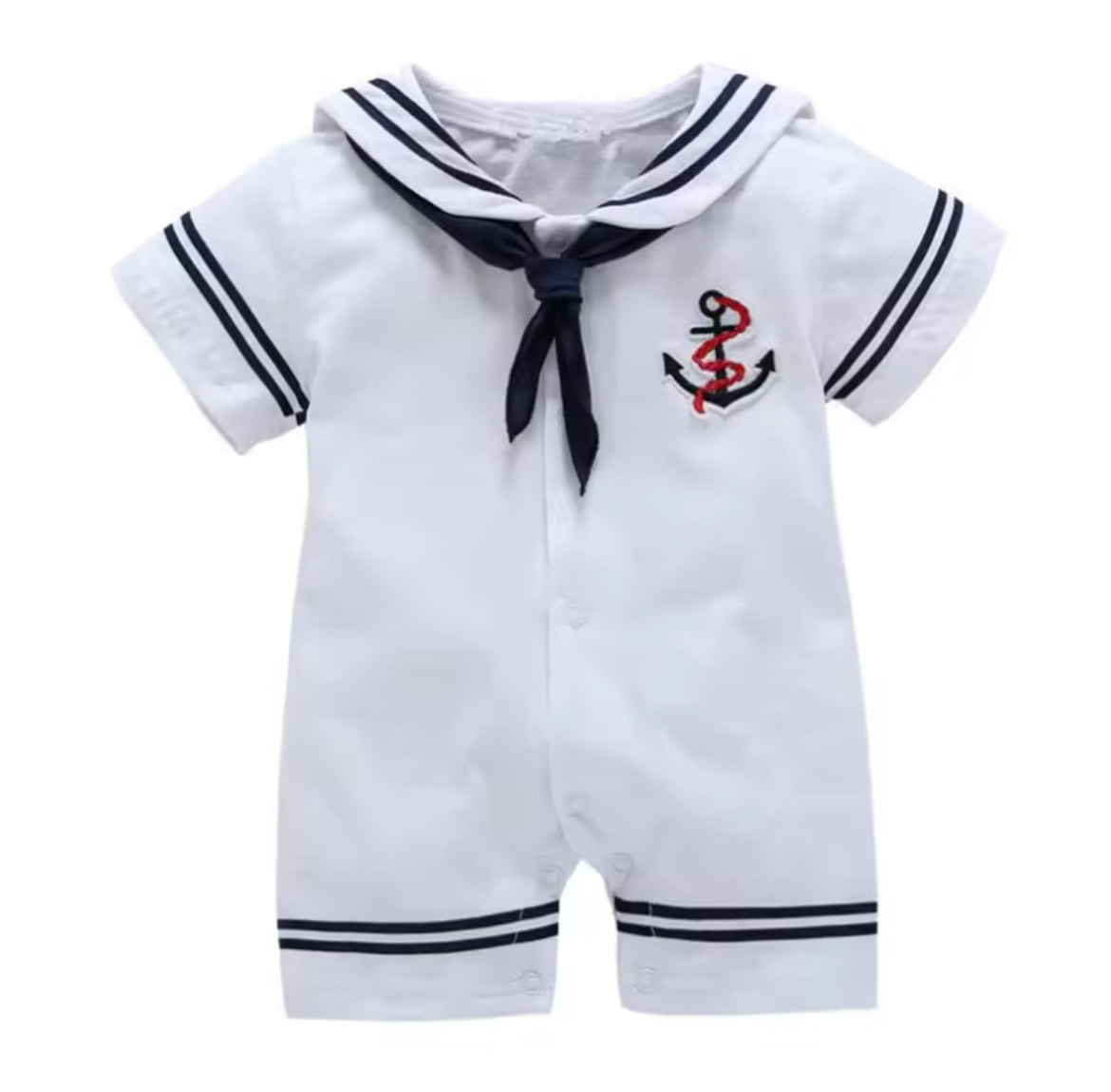 Nautical Sailor Romper, infant, clothing, boy, white, kids, shorts