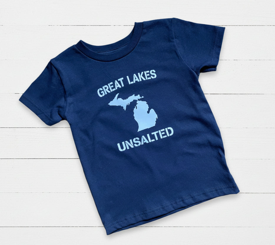 Great Lakes Unsalted T-Shirt, kids, unisex, Michigan