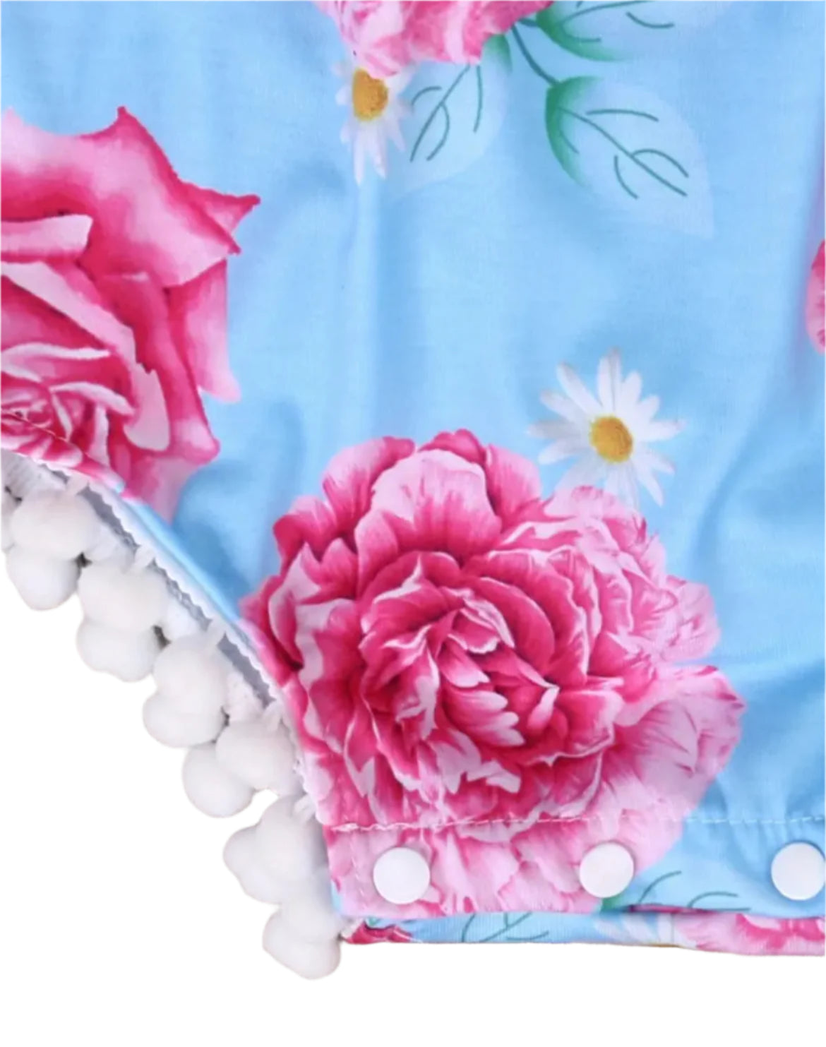 Blue Rose Flutter Sleeve Romper, girl, kids, floral, baby, gift - SALE