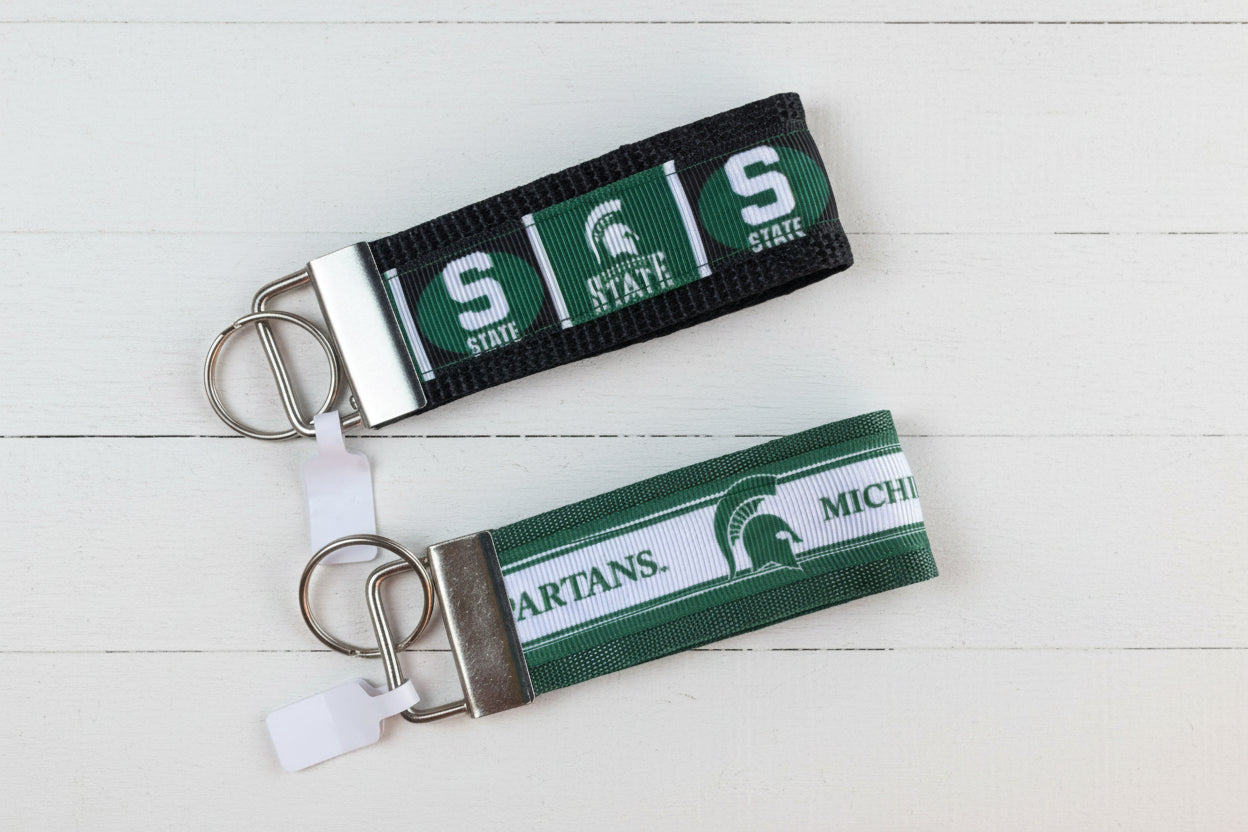 Collegiate Michigan State Keychain, Baseball, Key fob, football, college, Spartan