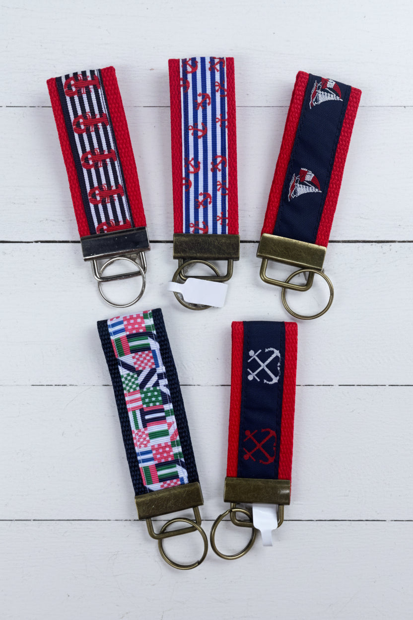 Nautical Keychain, Baseball, Key fob, football, college, Spartan