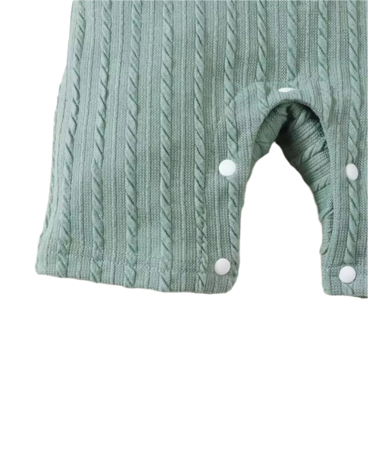 Sage Green Knit Collared Romper, baby, boy, kids