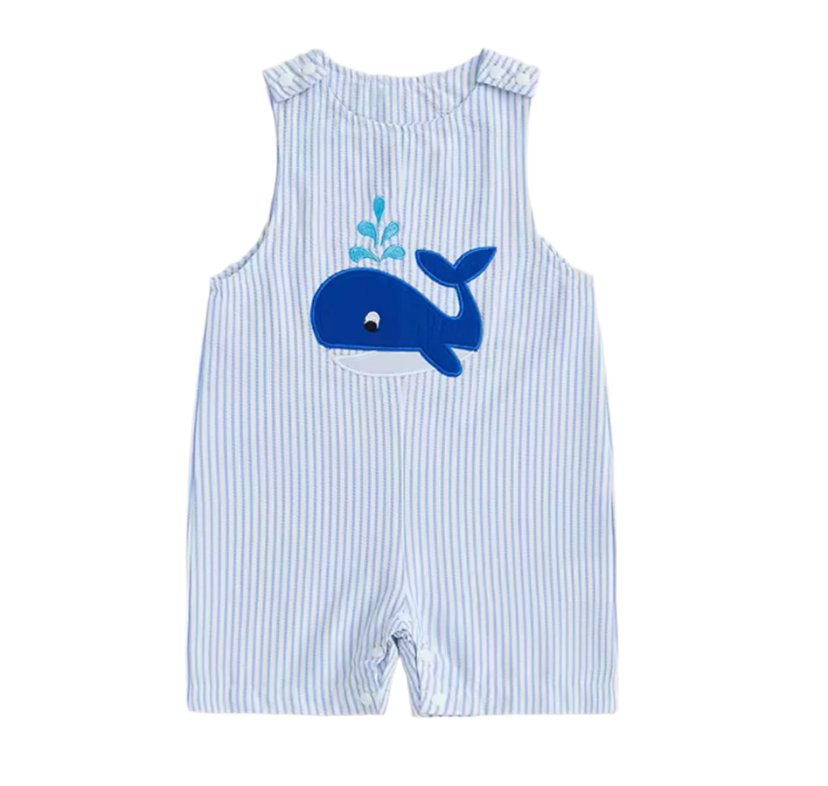 Blue Whale Striped Romper, infant, clothing, boy, embroidered, kids / SALE