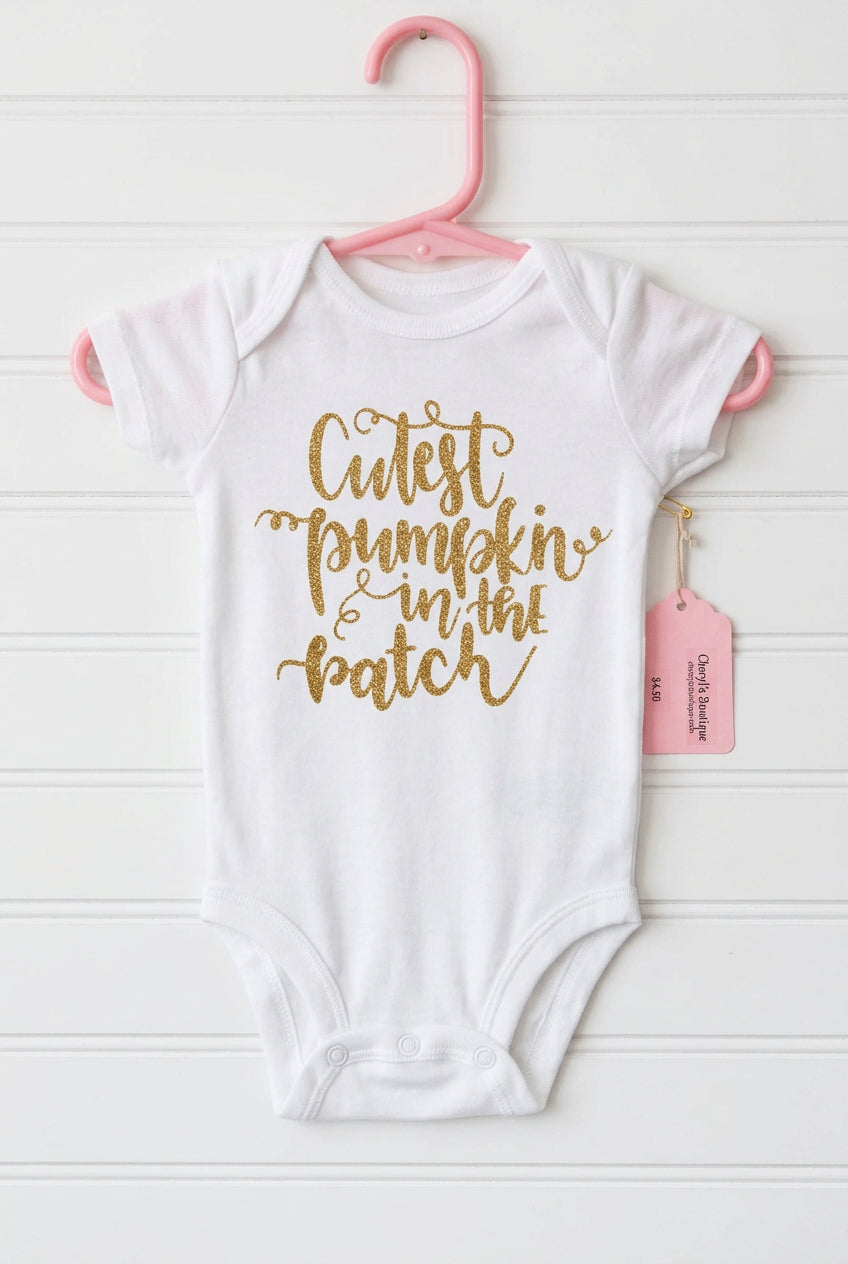 Cutest Pumpkin in the Patch Onesie, baby, unisex, infant, Halloween/Fall