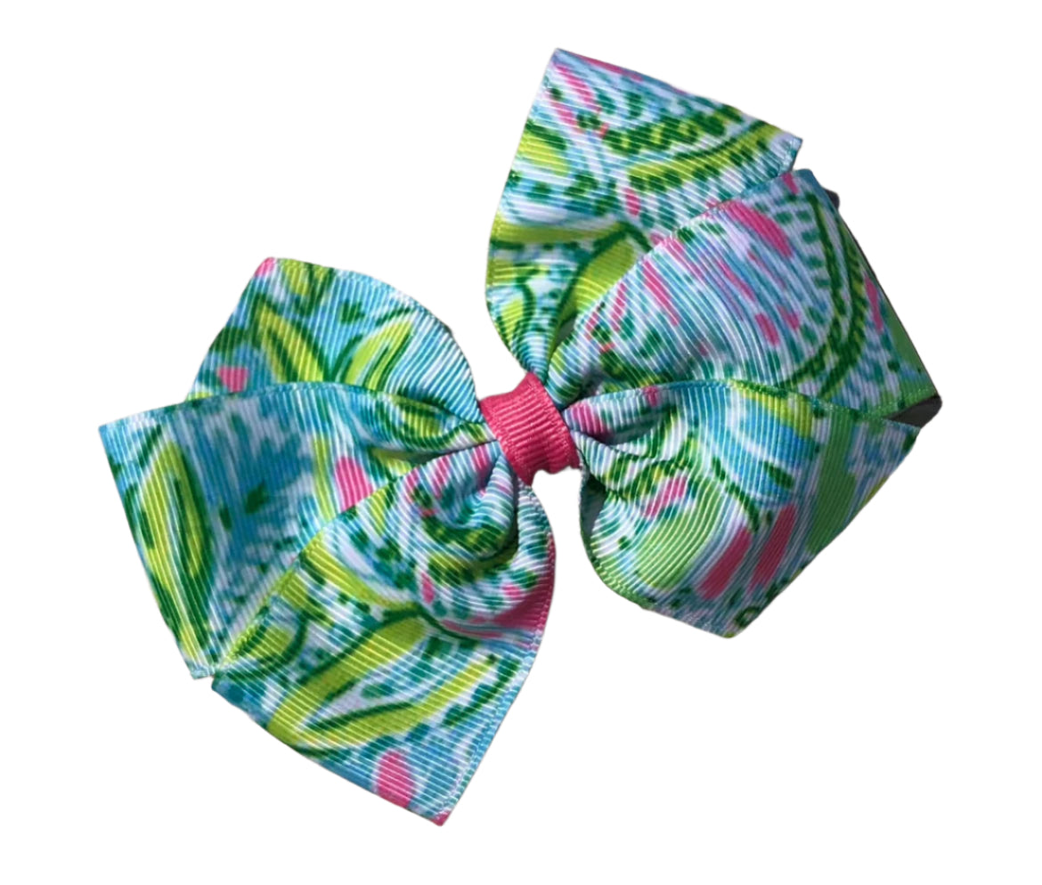 Coconut Jungle Preppy Hair Bow, girl, clip