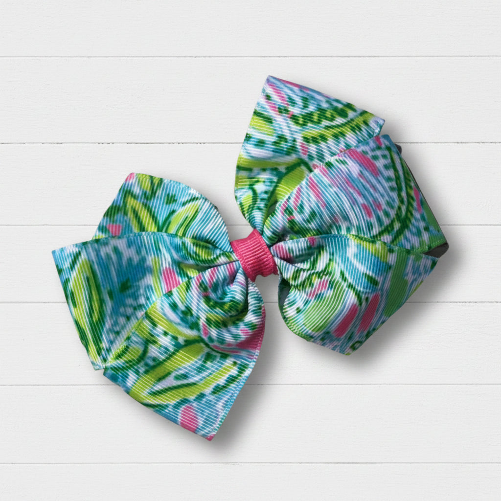 Coconut Jungle Preppy Hair Bow, girl, clip