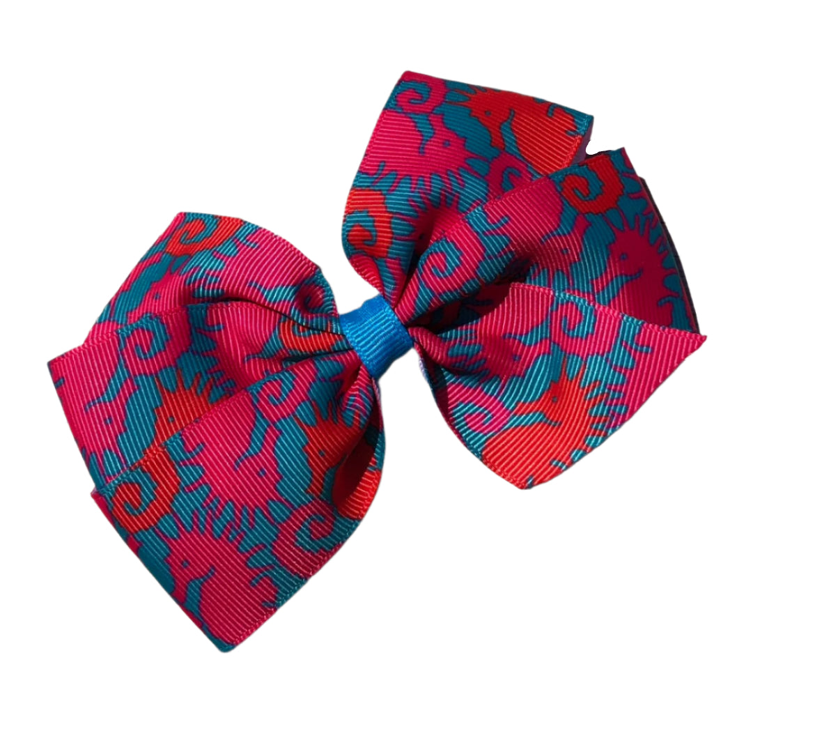 Seahorse Hair Bow, girl, clip, beach, gift, preppy, resort, adult