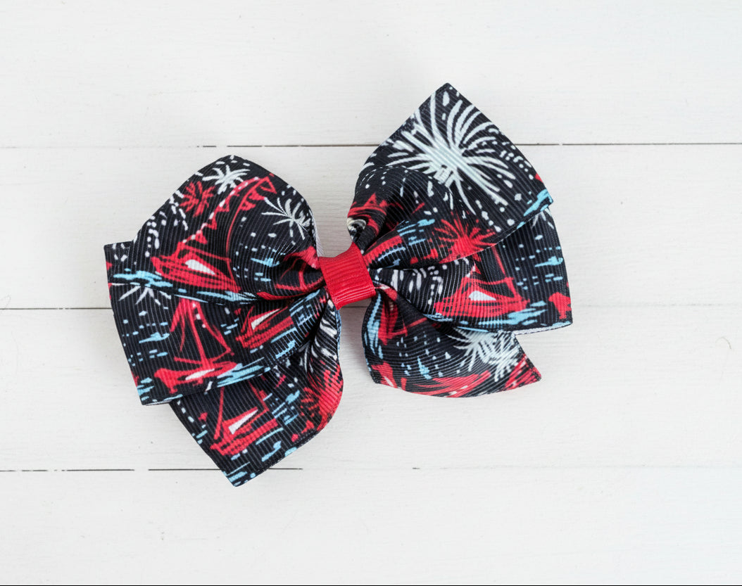 Sparks Preppy Hair Bow, girl, clip, fireworks