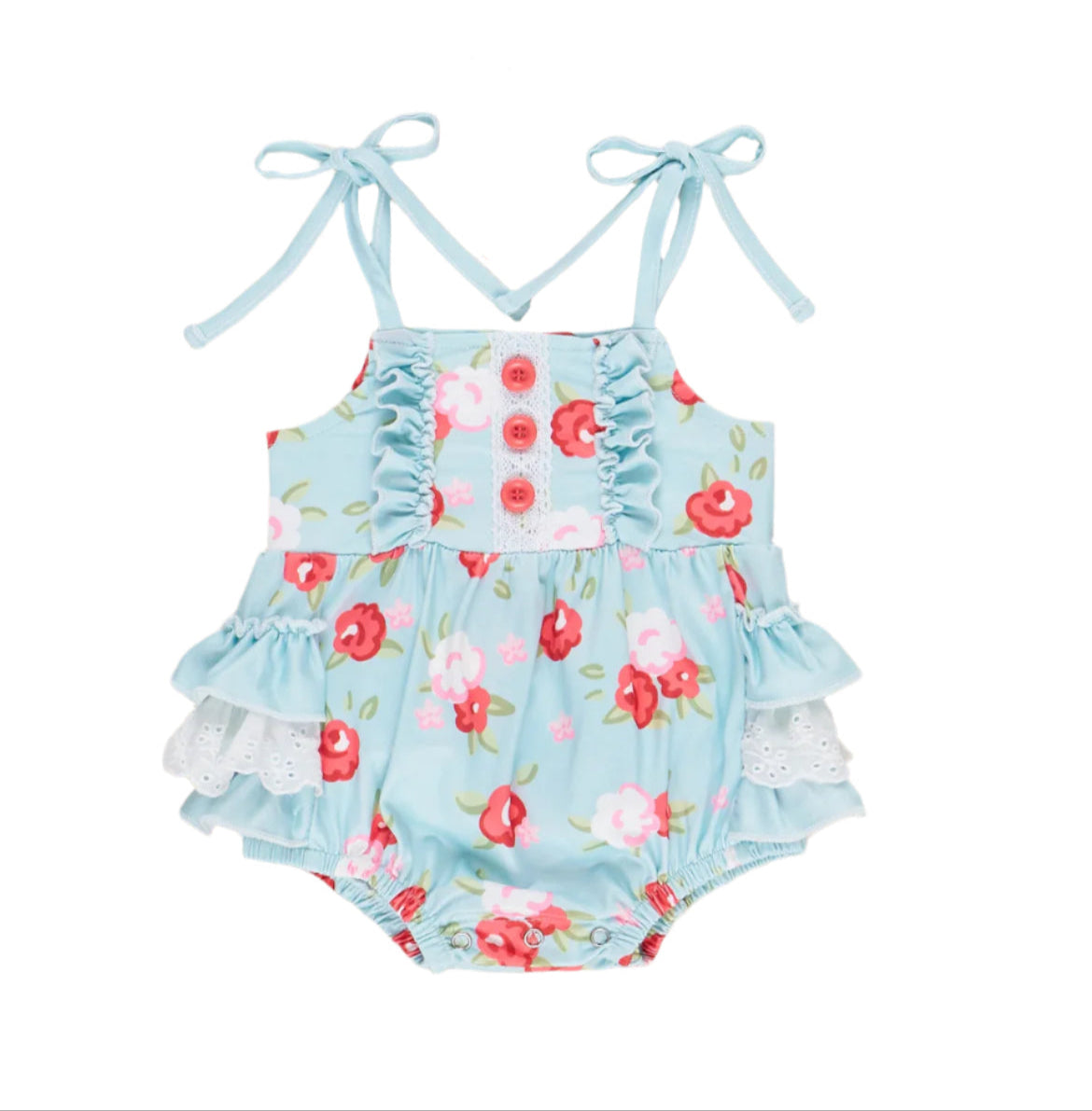 Cottage Rose Print Romper, girl's, Milk Silk, baby, shabby chic