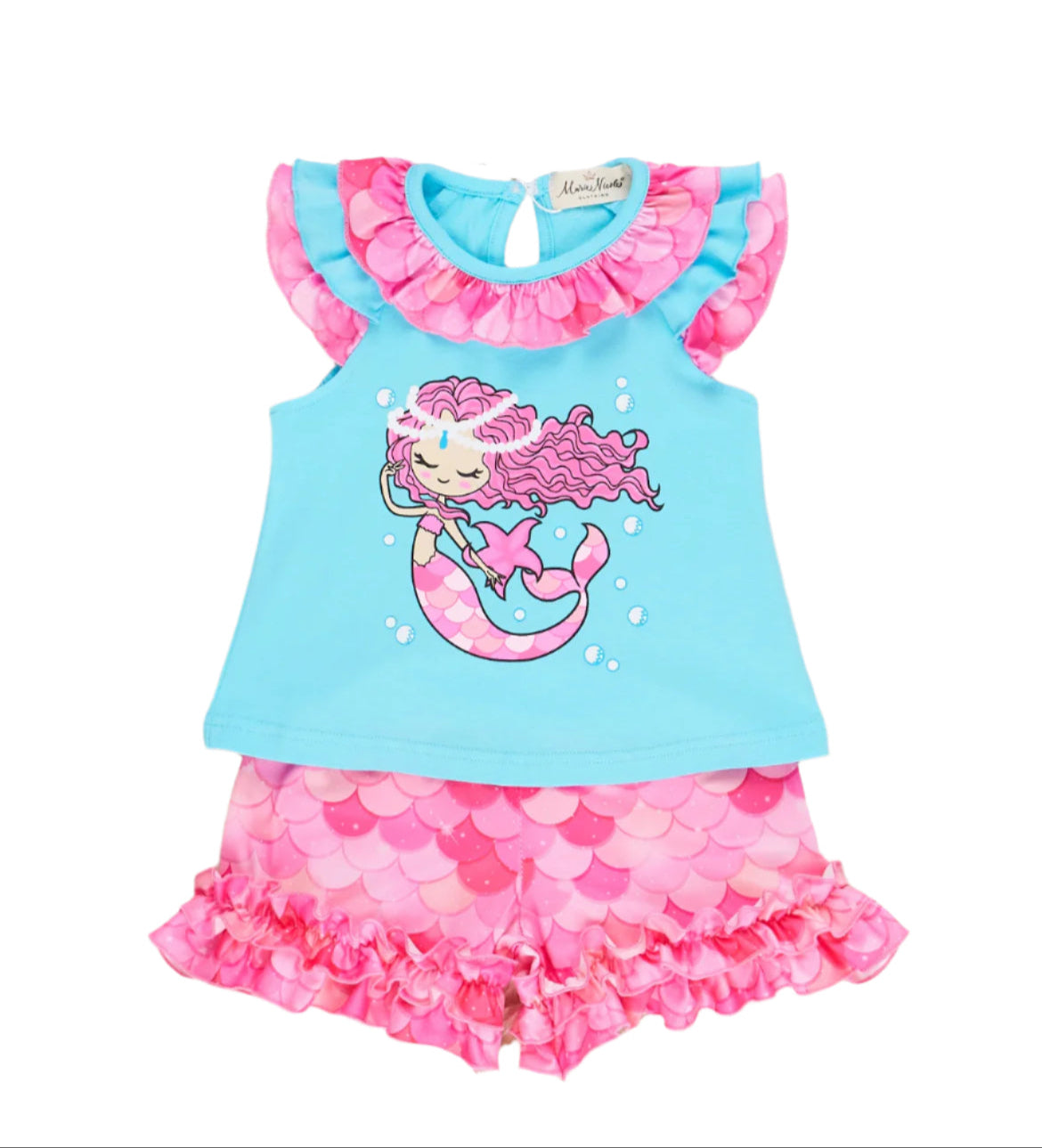Mermaid Dreams Boutique Short Set, girl, kids, clothing, outfit, toddler